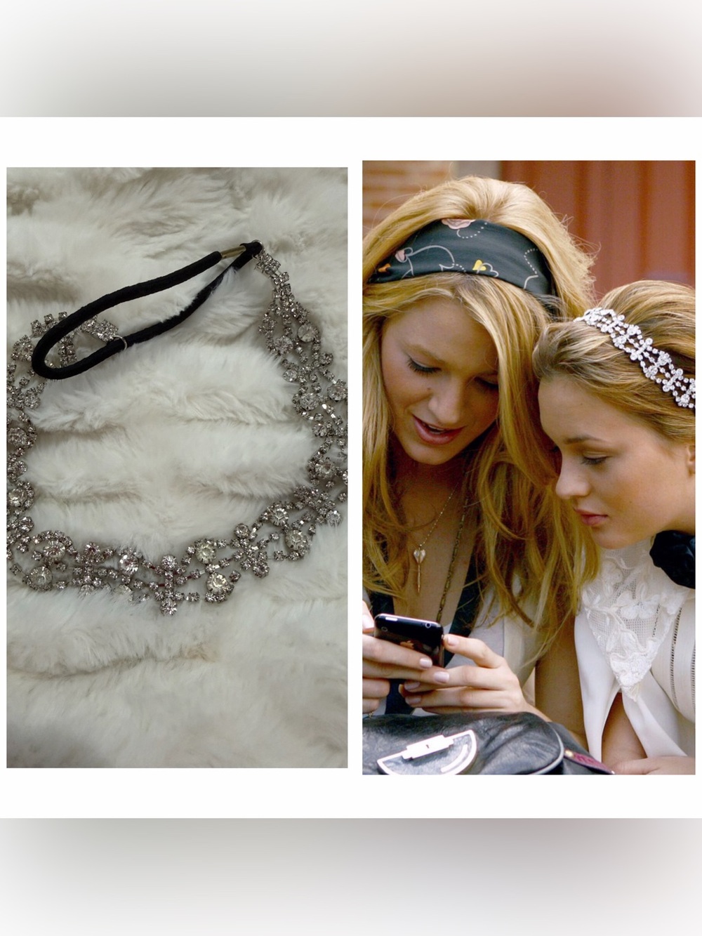 Crystal Embellished Black Headband similar to the one on Blair Waldorf